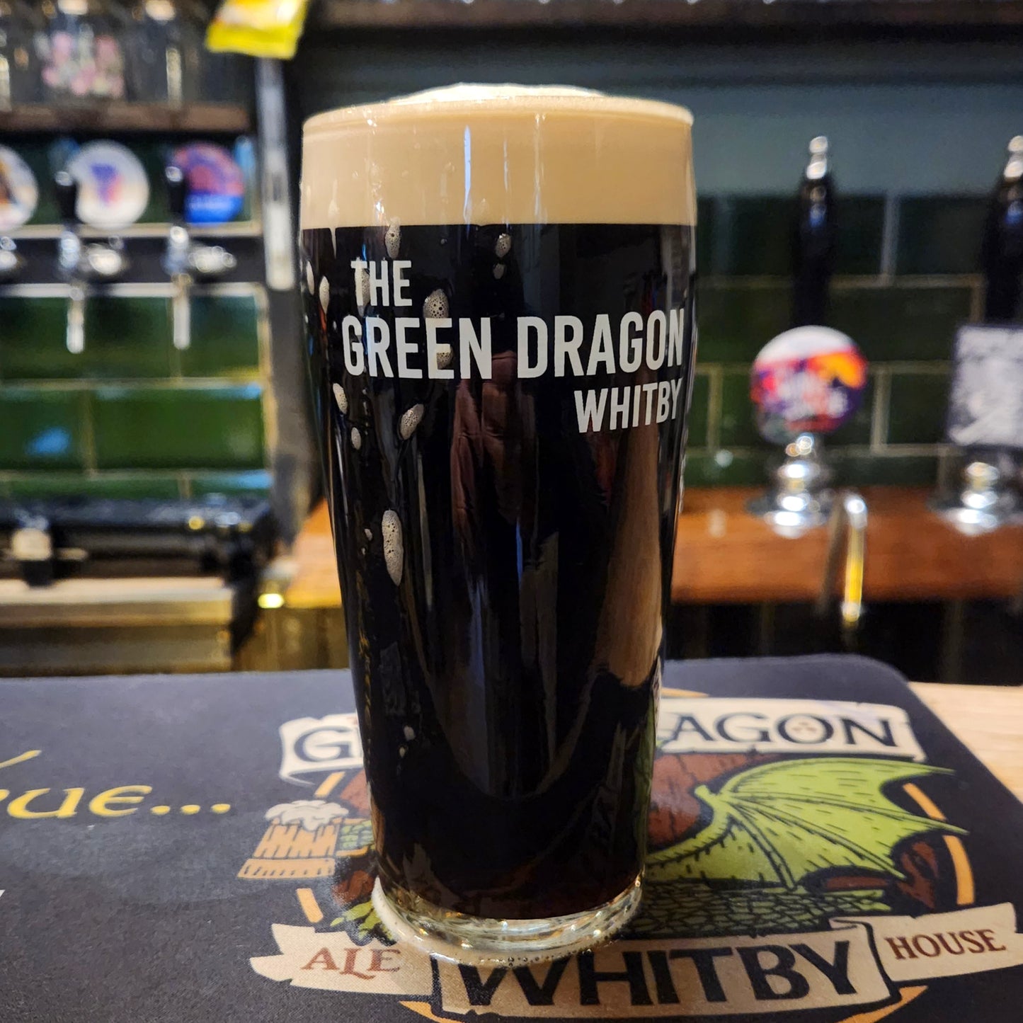 Green Dragon Pint Glass