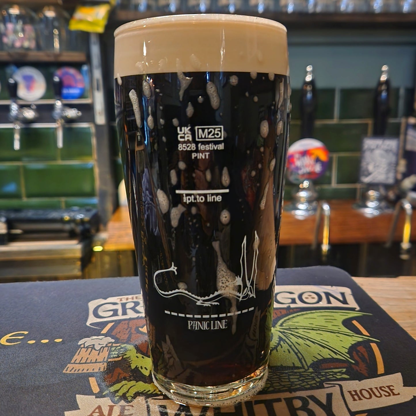 Green Dragon Pint Glass